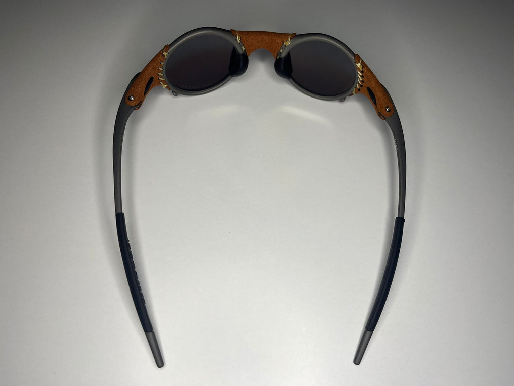 SteamPunk- Titanium/Leather Frame- Ruby Lenses- Polarized