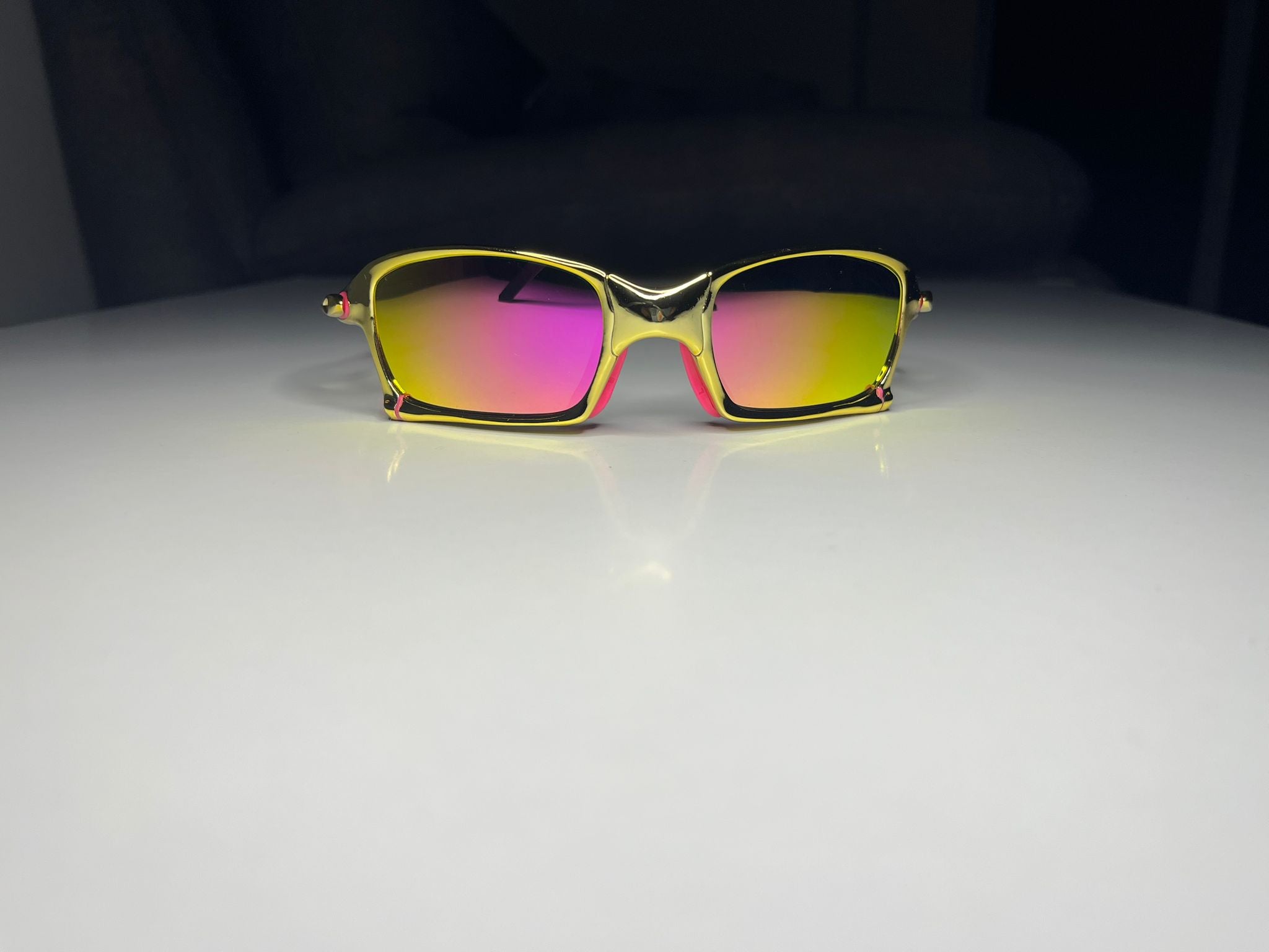 Navigator- 24K Gold Frames- Pink Rubbers- Pink Metallic Lenses Polarized