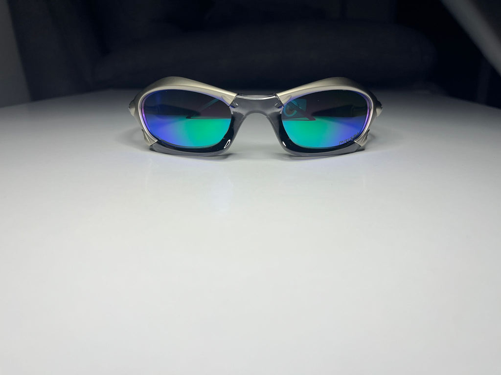 Vortex- Polished Black Matte Plasma Frames- Metallic Blue Green Lenses- Polarized
