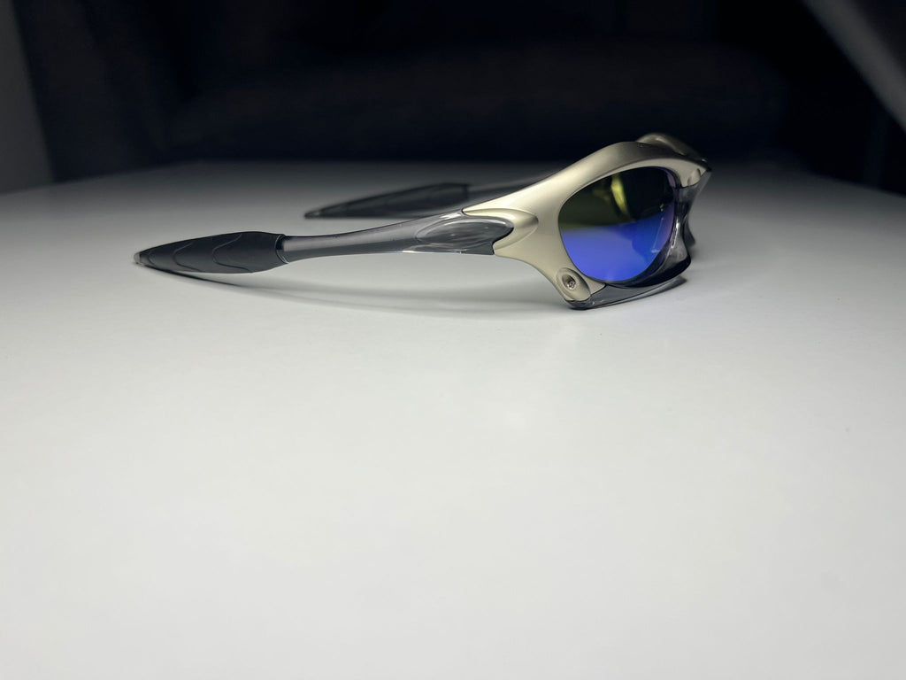 Vortex- Polished Black Matte Plasma Frames- Metallic Blue Green Lenses- Polarized