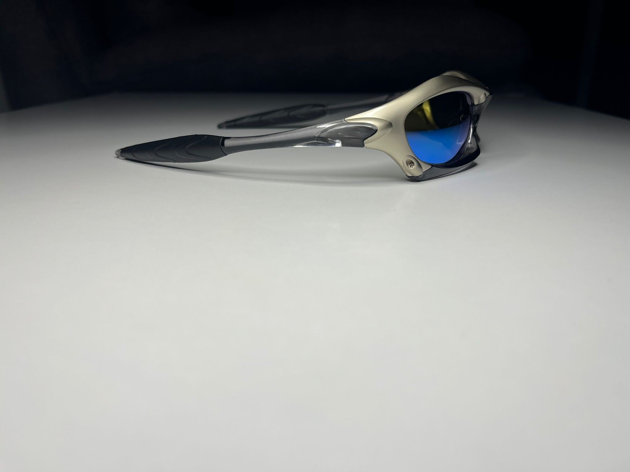 Vortex- Polished Black Matte Plasma Frames- Metallic Blue Azure Lenses- Polarized