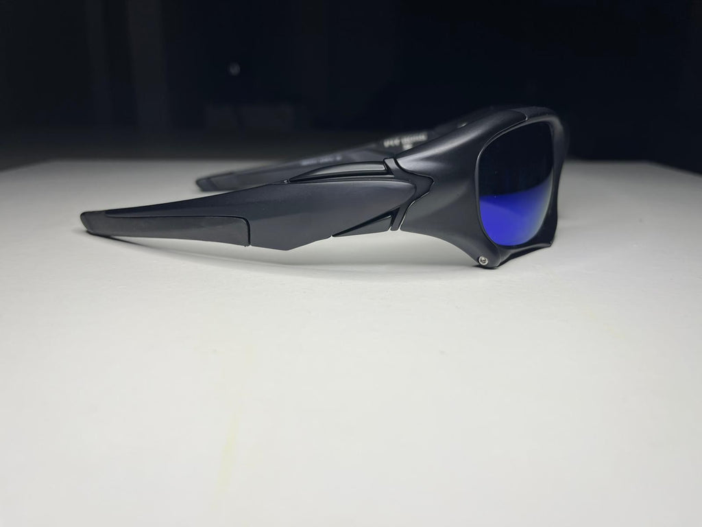 K9- Matte Black Frames- Metallic Blue Lenses- Polarized