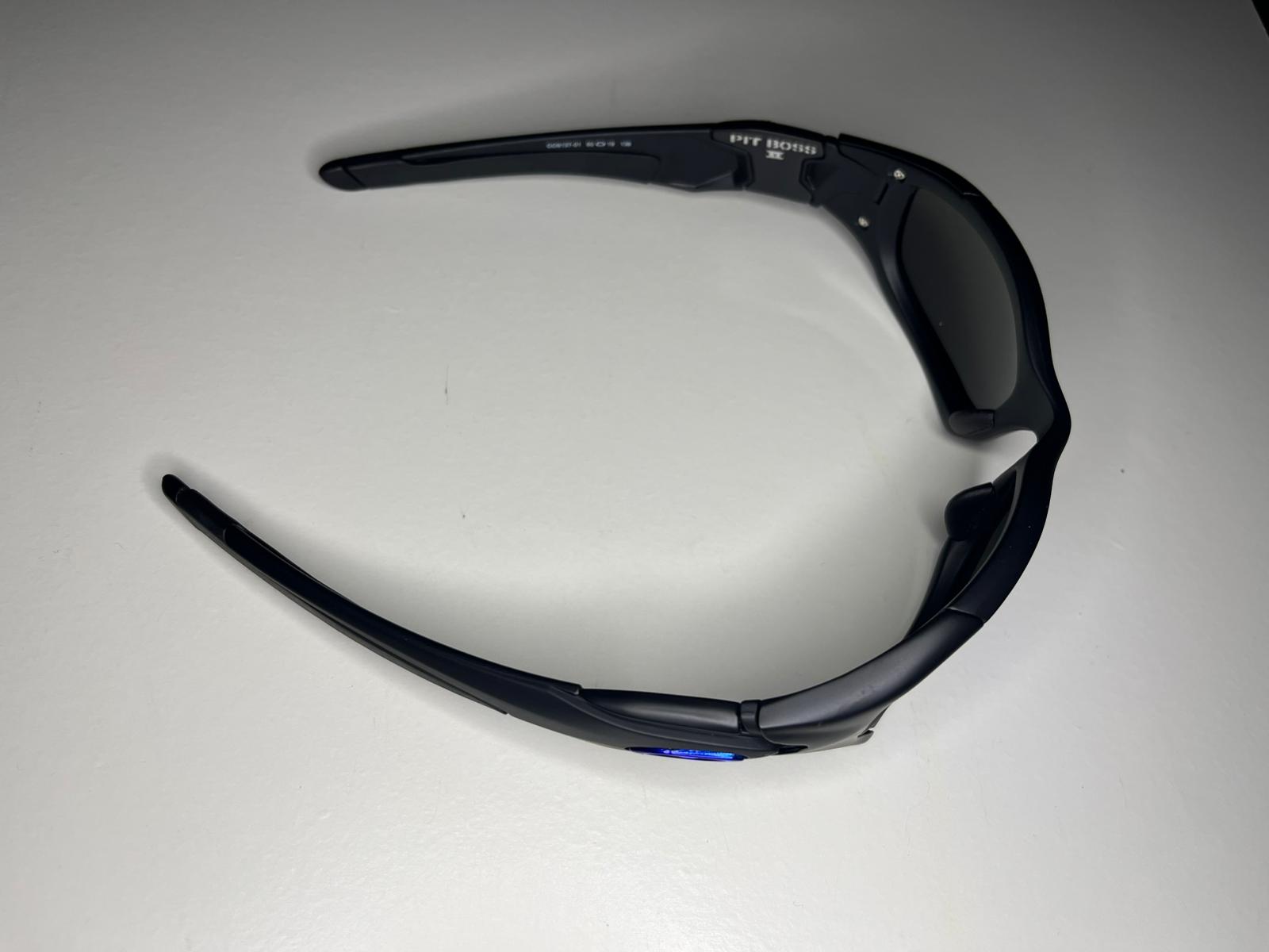 K9- Matte Black with Semi-Transparent Frames- Metallic Blue Lenses- Polarized