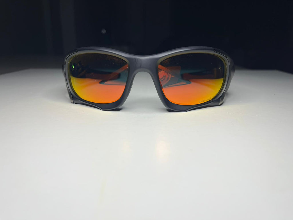 K9- Matte Black Gumetal Red Frames- Ruby Lenses- Polarized